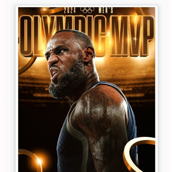 LEBRON JAMES 8.5x11 OLYMPIC MVP OF THE 2024 OLYMPICS ULTRA GLOSSY ART POSTER!🥇 - Picture 1 of 4